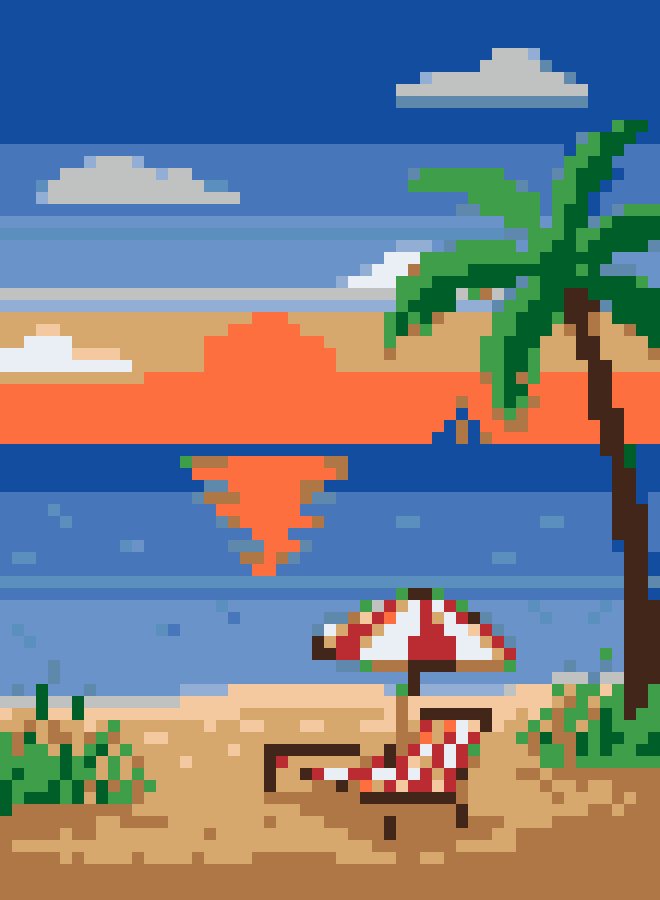 Beach Sunrise Travel Poster stock pattern preview