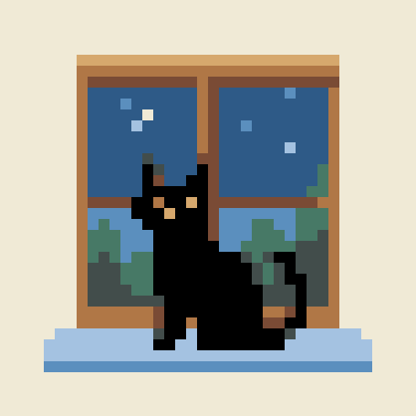 Black Cat in Window stock pattern preview