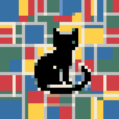Black Cat on Quilt stock pattern preview