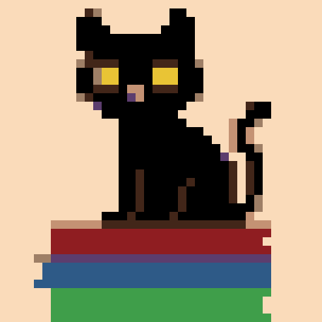 Black Cat With Books stock pattern preview