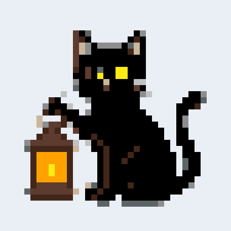 Black Cat With Lantern stock pattern preview