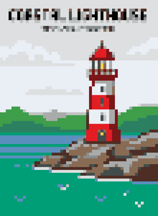 Coastal Lighthouse Travel Poster stock pattern preview