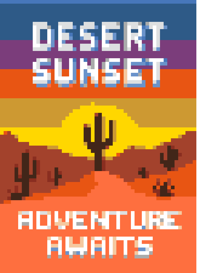 Desert Sunset Travel Poster stock pattern preview