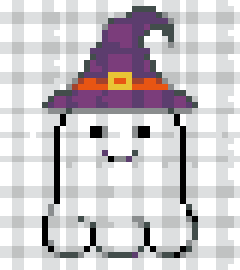 Ghost With Witch Hat stock pattern preview