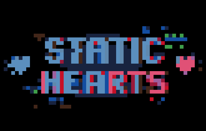Glitch Static Hearts Quote stock pattern preview
