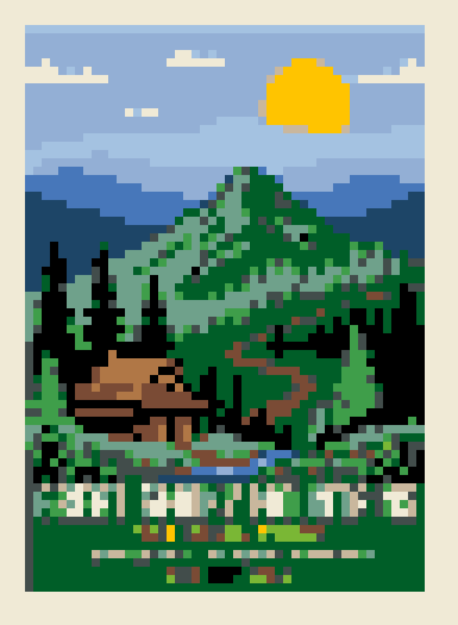 Great Smoky Mountains Travel Poster stock pattern preview