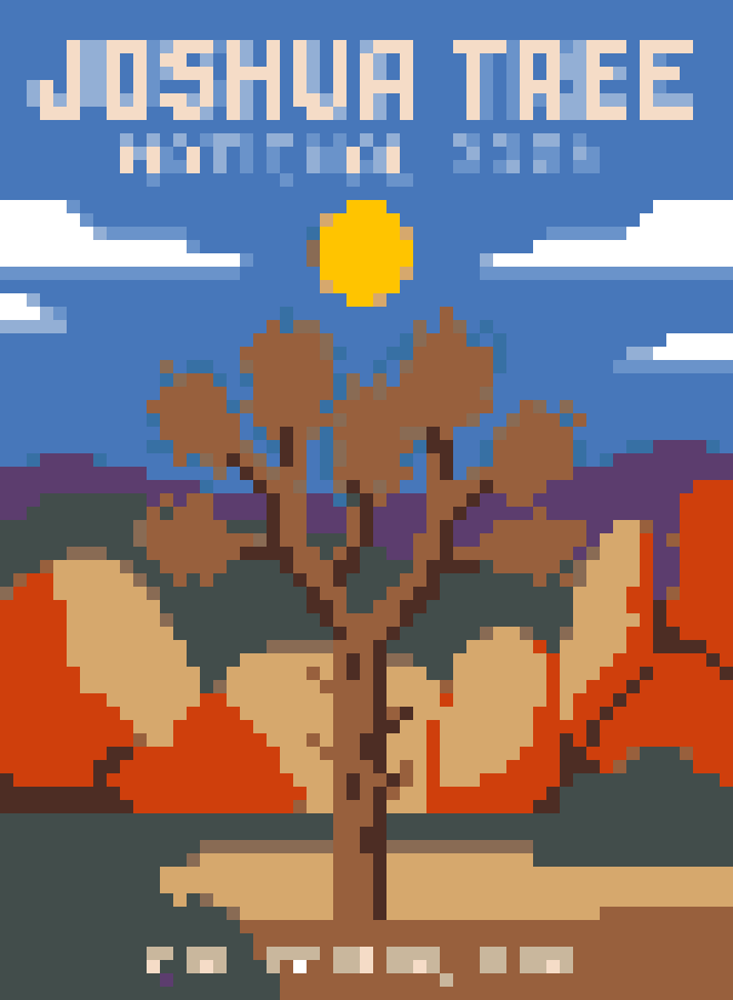 Joshua Tree Travel Poster stock pattern preview