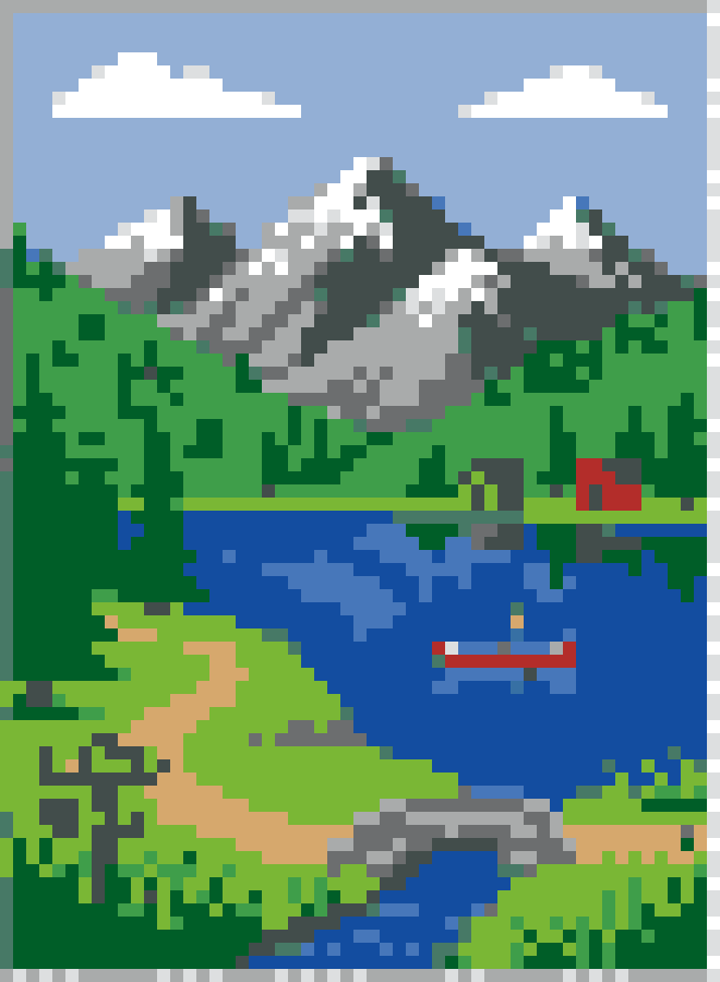 Mountain Lake Travel Poster stock pattern preview