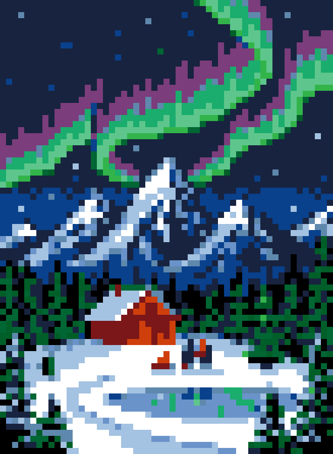 Northern Lights Travel Poster stock pattern preview