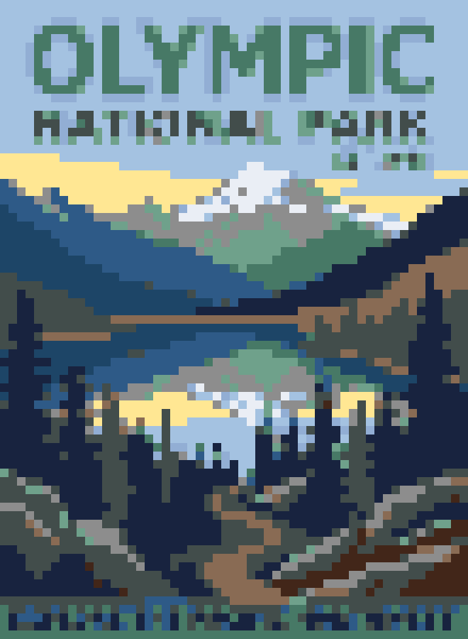 Olympic National Park Travel Poster stock pattern preview
