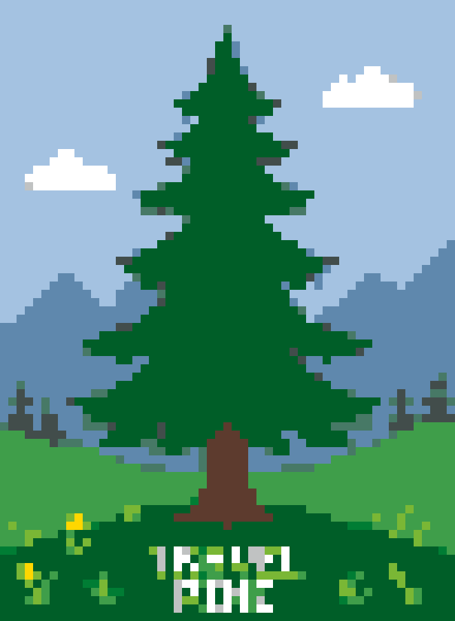 Pine Tree Travel Poster stock pattern preview