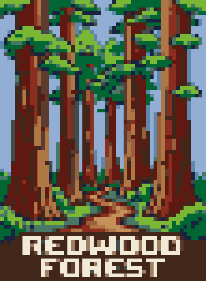 Redwood Forest Travel Poster stock pattern preview