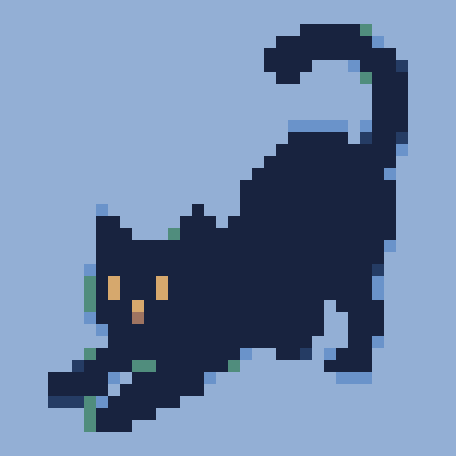 Stretching Black Cat stock pattern preview