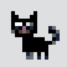 Tiny Black Cat stock pattern preview