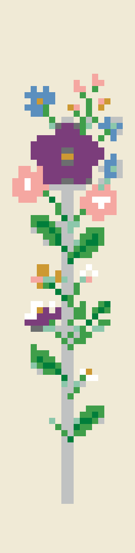 Wildflower Bookmark stock pattern preview