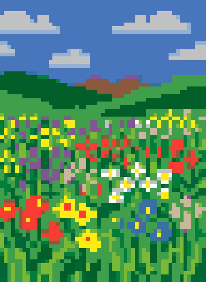 Wildflower Meadow Travel Poster stock pattern preview